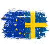 EU-Sweden Brush Flag Fusion