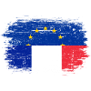 Brushstroke EU France Flag Mashup