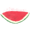 Melon, pastèque, aquarelle