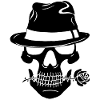 Black gangster skull