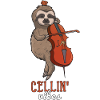 Funny Sloth Cello Player Gift