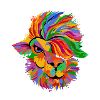 Löwenfarbenes Regenbogengesicht