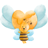 honey heart with cute bee