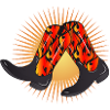 extravagante Westernstiefel mit Flammen Muster