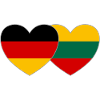 Germany Lithuania Flag Heart