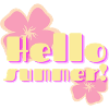 Hello Summer Retro Pastel Flowers