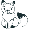 sitting fox outline