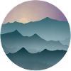 Forested mountains