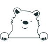 Cute peeking bear