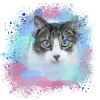 katze, grün,aquarell, kunst,malerei,graffiti,bunt