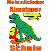 Schulkind Erstklässler Dino zur Einschulung