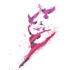 dance,dancer,pink,graffiti,lightness, birds
