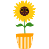 70s Flower Pattern Sunflower