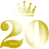 20 Number Crown Gold