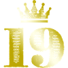 19 Number Crown Gold