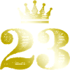 23 Number Crown Gold