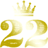 22 Number Crown Gold
