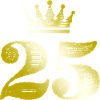 25 Zahl Krone Gold