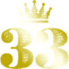 33 Number Crown Gold