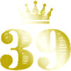 39 Number Crown Gold