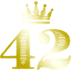 42 Number Crown Gold