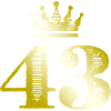43 Zahl Krone Gold