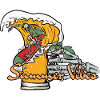 Beer Summer Surfing Wave Skeleton