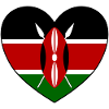 Kenia Flagge Herz