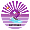 Kitesurfing sunset waves