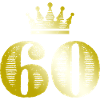60 Number Crown Gold