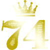 74 Zahl Krone Gold