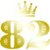 82 Number Crown Gold