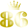86 Number Crown Gold