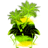 Palm flamingo green yellow