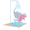 Elephant taking a shower