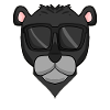 Black panther with sunglasses