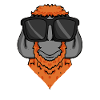 Cool urangutan with sunglasses