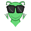 Cool alien with sunglasses