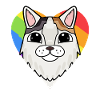 LGBT Cat Turkish Van Rainbow