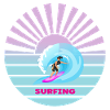 Surfing sunset waves