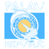Requin-marteau et drapeau dauphin Palau