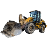 Großer Radlader einer Baustelle