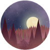 Mond mitten im Wald