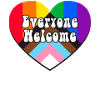 Everyone Welcome LGBTQ Rainbow Heart
