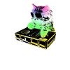 Rainbow DJ Cat - scratching