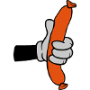 Comic Hand Holds Sausage