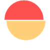 Demi-cercles rouge et jaune Design