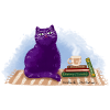 Chat, livres et thé