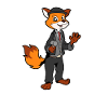 Comic Fuchs as carpenter