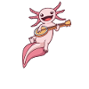 Comic Axolotl plays banjo
